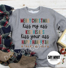 Load image into Gallery viewer, Merry Christmas Kiss My Ass SWEATSHIRT SPORT GRAY
